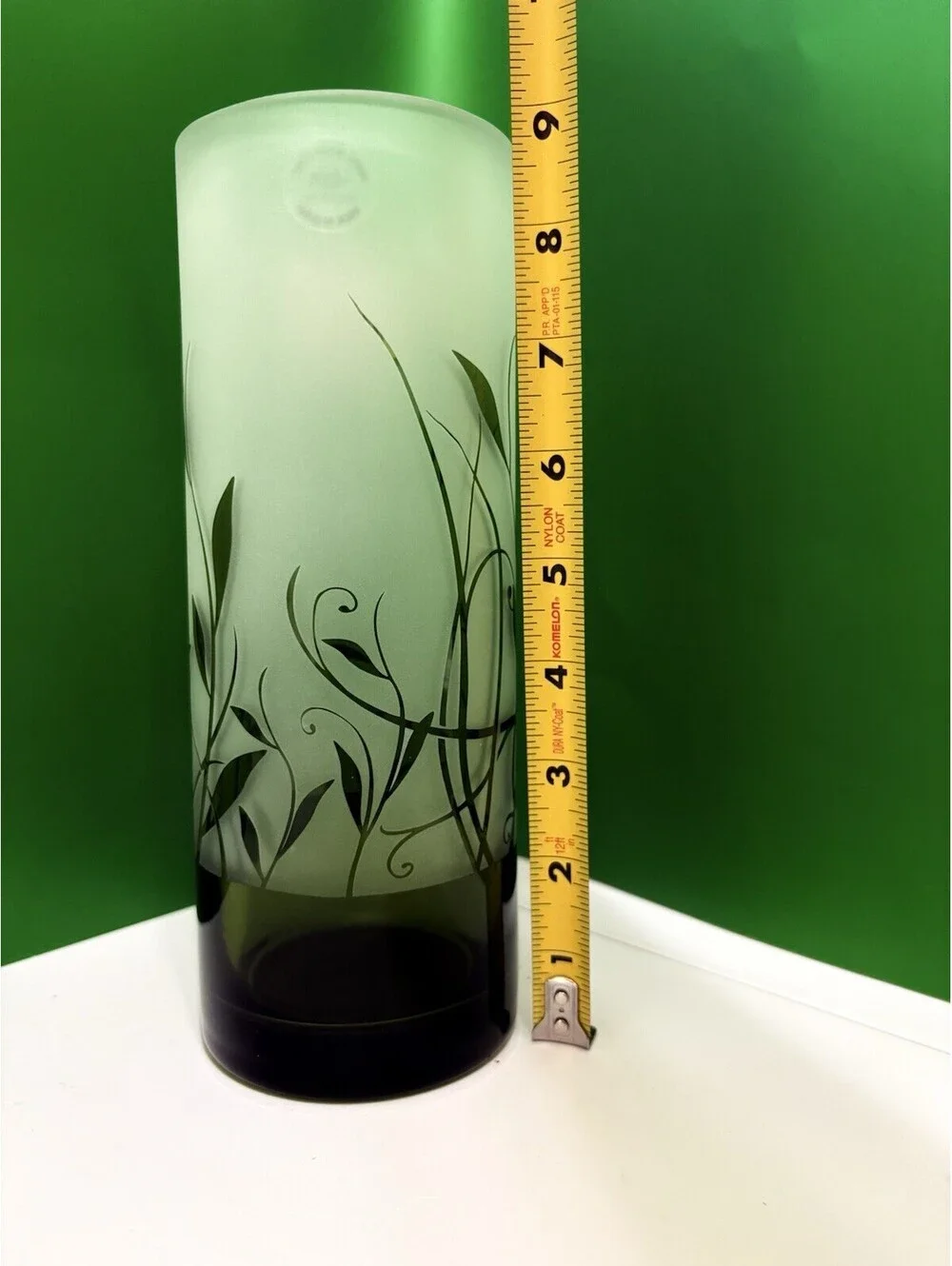 Lenox Botanical Boutique Frosted Crystal Cylinder Vase 8” Floral w/ Box